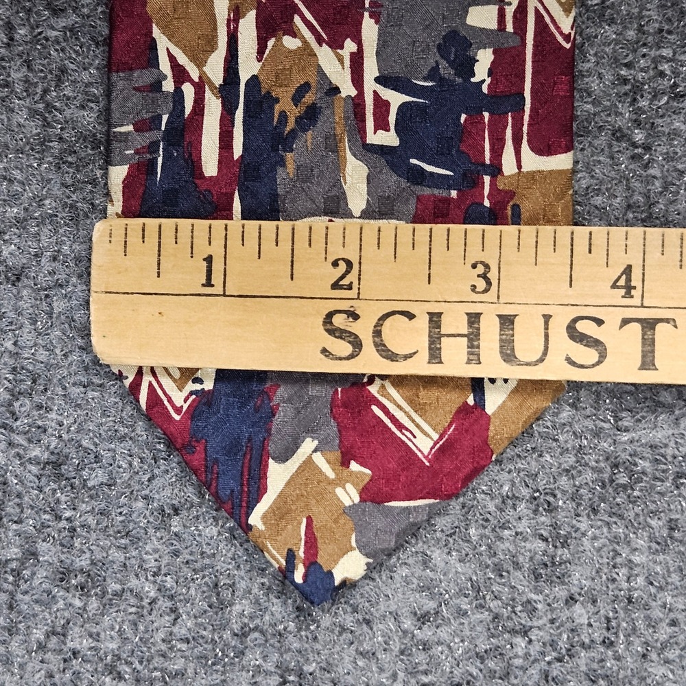 Ferrell Reed Silk Tie‎ Abstract Brushstroke Multicolor Handmade Italy Career - Picture 7 of 8